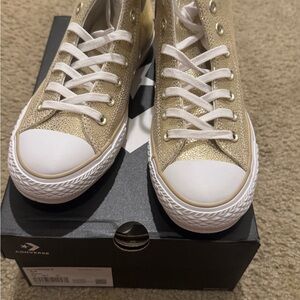 Converse Gold High-Top Sneakers 8.5